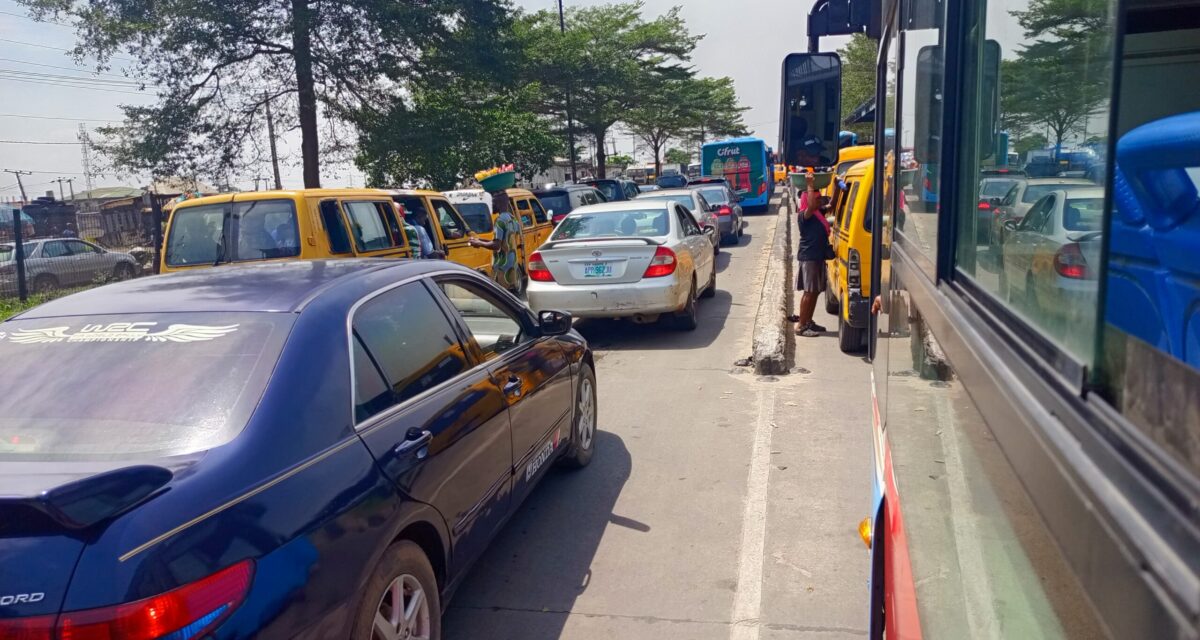 Lagos BRT passengers endure hours in traffic as motorists take over dedicated lane