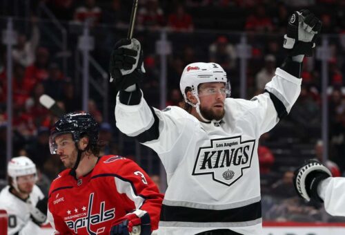 NHL roundup: Kings earn first win, Celebrini leads Sharks in OT comeback