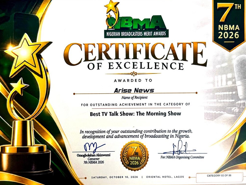 ARISE News Wins Seven Honours At Nigerian Broadcasters Merit Awards – Arise News