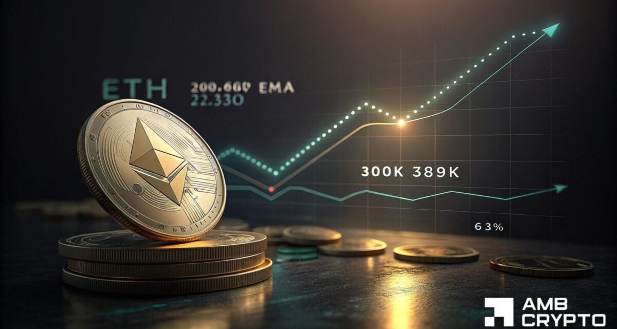 Ethereum activity returns: Active addresses spike 89K as ETH tests ,330 support