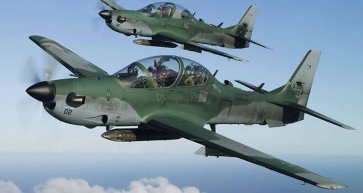 NAF Super Tucano jet strikes suspected terrorist hideouts in Kaduna, raises pressure on Dogo Gide’s network