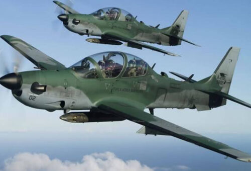 NAF Super Tucano jet strikes suspected terrorist hideouts in Kaduna, raises pressure on Dogo Gide’s network