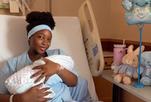Actress Ini Dima-Okojie celebrates her first birthday as a mother as she welcomes a baby boy (PHOTOS)